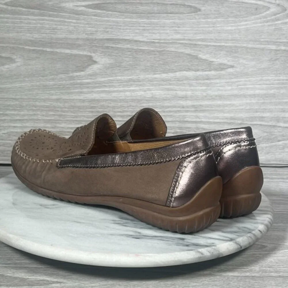 Gabor Moccasins‎ Womens 6.5 Slip On Loafers Brown Leather Comfort Soft Handmade - Picture 6 of 15